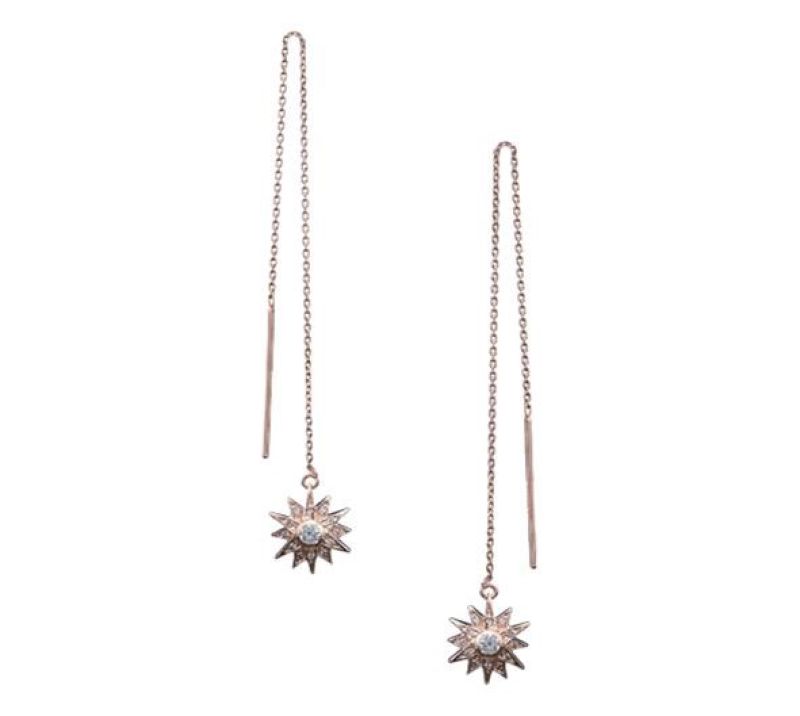 Ketten-Ohrringe Sterne rosé